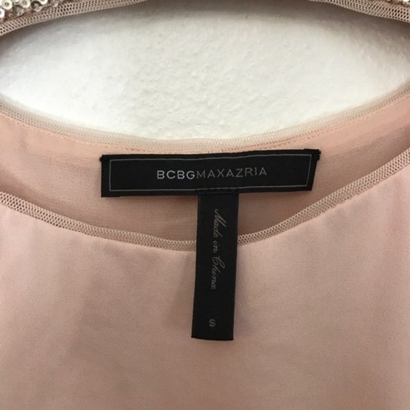 BCBGMaxAzria Blush Pink Chiffon Blouse Size S - Picture 7 of 7